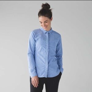 lululemon Getaway Shirt Harbor Blue Button-Up Shirt